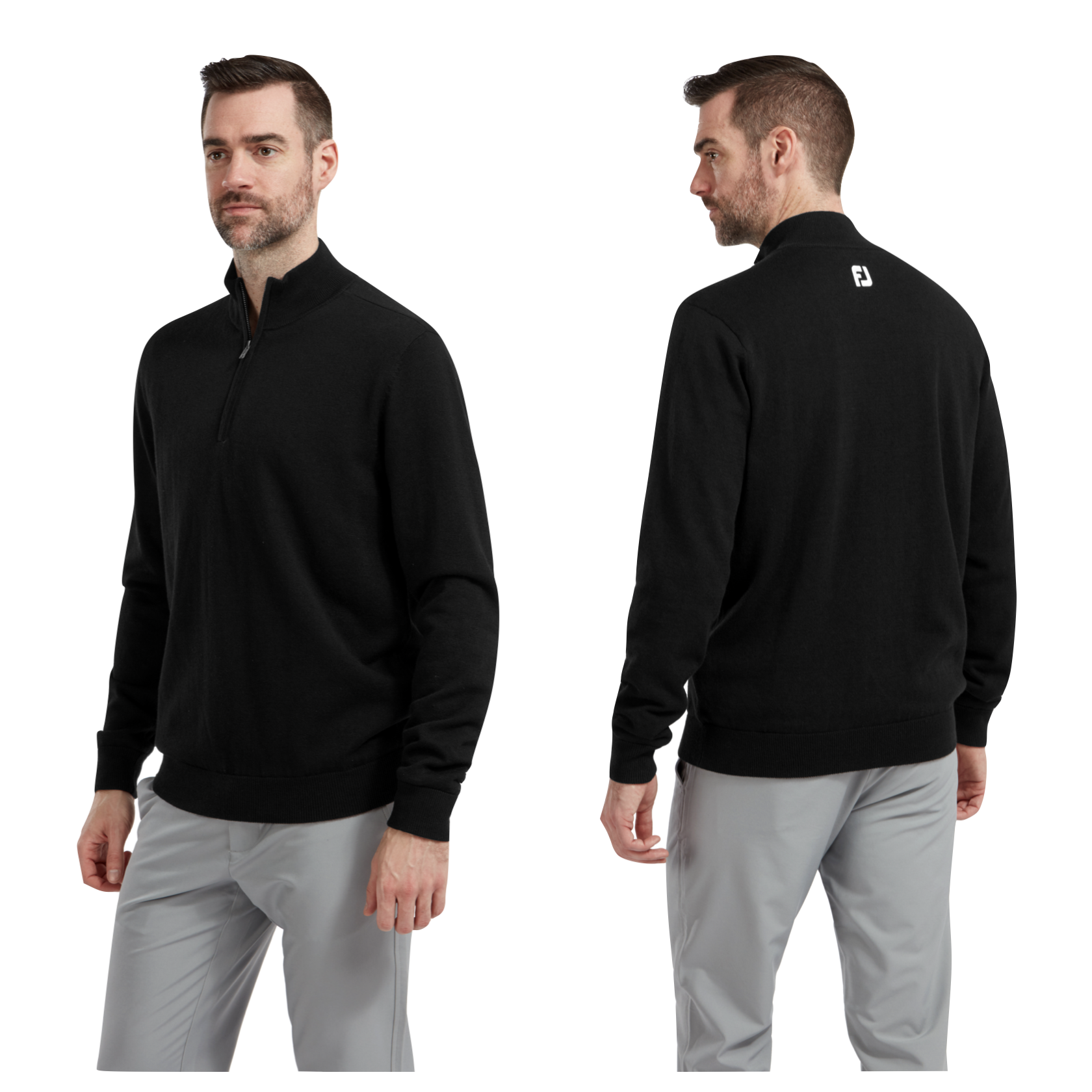 Footjoy Mens Wool Blend 1 2 Zip Lined Golf Pullover